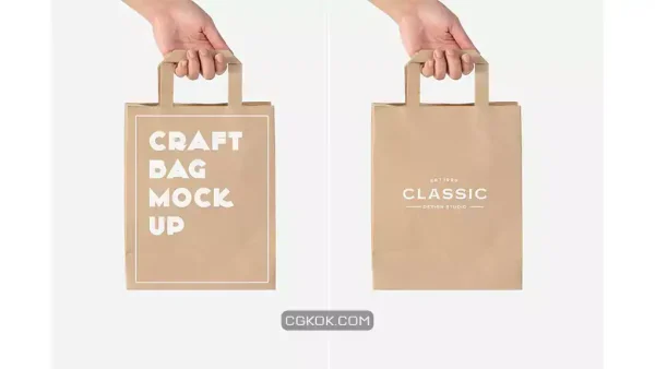 دانلود موکاپ ساک دستی Craft Bag Mock Up Vol 03