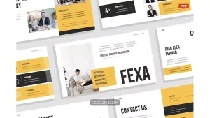 دانلود قالب پاورپوینت استراتژی کسب و کار Creative Black Yellow Business Strategy 023