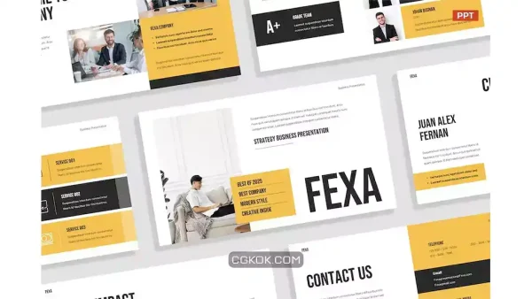 دانلود قالب پاورپوینت استراتژی کسب و کار Creative Black Yellow Business Strategy 023