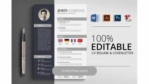 دانلود فایل لایه باز رزومه Creative CV Resume Word Design