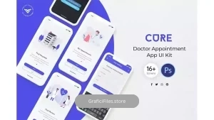 دانلود رابط کاربری اپلیکیشن ویزیت دکتر Cure: Doctor Appointment Mobile App UI Kit