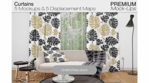 دانلود موکاپ پرده Curtains Mockup Set