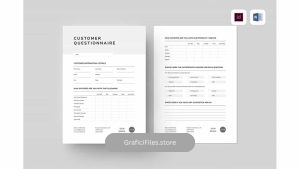 دانلود قالب آماده ورد پرسشنامه مشتری Customer Questionnaire | MS Word & Indesign