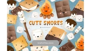 دانلود کلیپ آرت شکلات Cute Smores design