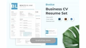 دانلود قالب آماده ورد رزومه Bvoice – Business Clean Resume CV Set