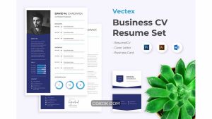 دانلود قالب آماده ورد رزومه Vectex – Business Clean Resume CV Set