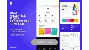 دانلود لندینگ پیج آنالیز دیتا Data Analytics Figma Landing Page Template