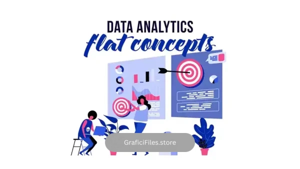 پروژه افترافکت موشن گرافیک تجزیه و تحلیل اطلاعات Data Analytics – Flat Concept