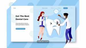 دانلود طرح وکتور لندینگ پیج و بنر دندانپزشک Dentist – Banner & Landing Page