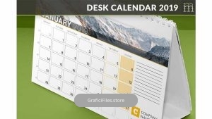 دانلود قالب ایندیزاین تقویم رومیزی Desk Calendar 2019
