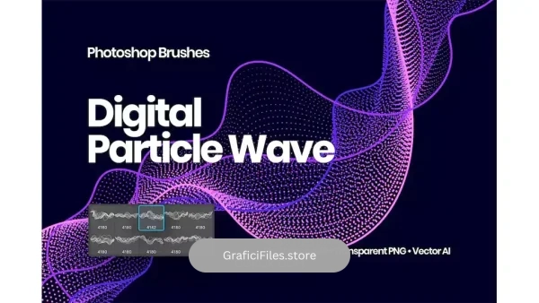 دانلود براش امواج ذرات دیجیتال فتوشاپ Digital Particle Waves Photoshop Brushes