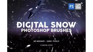 دانلود براش برف فتوشاپ Digital Snow Photoshop Brushes