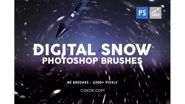 دانلود براش برف فتوشاپ Digital Snow Photoshop Brushes