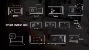 پروژه پریمیر آیکون انیمیشن آموزش آنلاین Distance Learning Icon