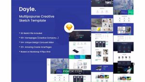 دانلود قالب آماده چند منظوره خلاقانه اسکچ Doyle – Creative Multipurpose Sketch Template