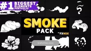 پروژه افترافکت افکت کارتونی دود Dynamic Smoke Elements Pack