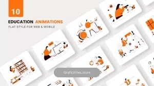 پروژه افترافکت موشن گرافیک تحصیل در مدرسه Education School Animations – Flat