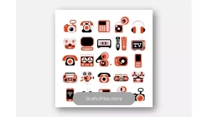 دانلود آیکون لوازم برقی Electronic Devises Vector Icon Set