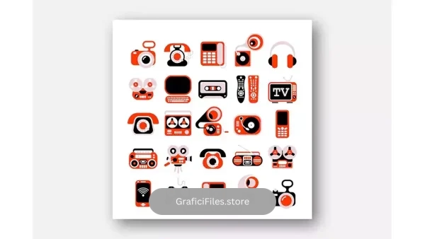 دانلود آیکون لوازم برقی Electronic Devises Vector Icon Set
