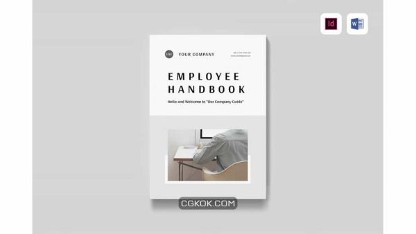 دانلود قالب آماده ورد کتاب راهنمای کارمندان Employee Handbook | MS Word & Indesign