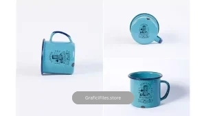 دانلود موکاپ ماگ لعابی Enamel Mug Mock Up