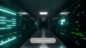 دانلود فوتیج موشن گرافیک پرواز بی پایان در امتداد بلوک های سرور Endless Flight Along Server Blocks