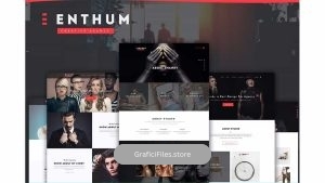 دانلود قالب لایه باز آژانس و نمونه کار Enthum – Agency & Portfolio PSD Template