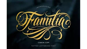 دانلود فونت انگلیسی تاتو Familia Tattoo Lettering Font