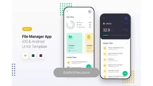 دانلود رابط کاربری مدیریت فایل File Manager App iOS & Android UI Kit Template 1