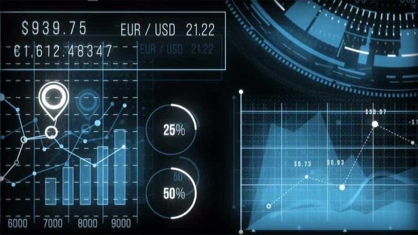 دانلود فوتیج نمودار Finance HUD Graphs