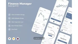 دانلود رابط کاربری اپلیکیشن مدیریت مالی Finance Manager Mobile App UI Kit