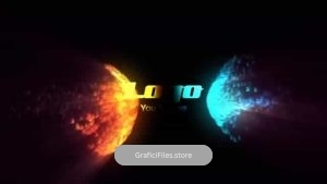 پروژه افترافکت نمایش لوگو آب و آتش Fire And Water Logo Reveal