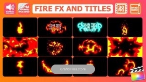 پروژه فاینال کات پرو المان کارتونی آتش Fire FX And Titles