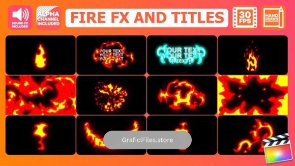 پروژه فاینال کات پرو المان کارتونی آتش Fire FX And Titles
