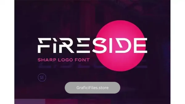 دانلود فونت انگلیسی Fireside – Sharp Logo Font