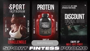 پروژه افترافکت استوری اینستاگرام فیتنس Fitness Sport Stories