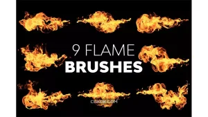 دانلود 9 براش شعله آتش فتوشاپ Flame Brushes