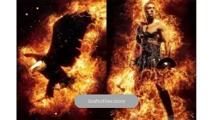 دانلود اکشن فتوشاپ ایجاد افکت شعله آتش بر روی عکس Flames Photoshop Action