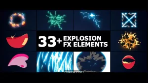 پروژه افترافکت افکت کارتونی Flash FX Elements Pack 02