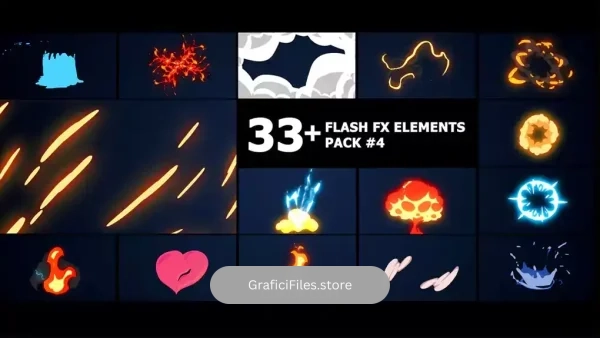 پروژه افترافکت افکت کارتونی Flash FX Elements Pack 04