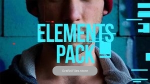 دانلود المان پارازیت Flat Glitch Elements Pack