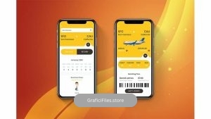 دانلود رابط کاربری اپلیکیشن رزرو بلیط هواپیما Flight Booking Mobile Ui – H