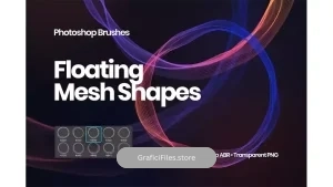 دانلود براش اشکال شناور Floating Mesh Shapes Photoshop Brushes