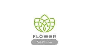 دانلود وکتور لوگو گل انتزاعی Flower Logo abstract design Outline Linear style