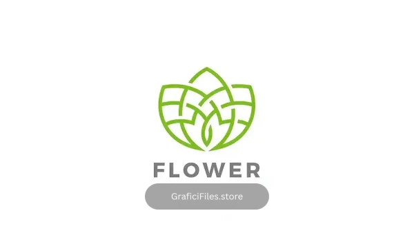 دانلود وکتور لوگو گل انتزاعی Flower Logo abstract design Outline Linear style