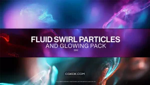 دانلود بک گراند موشن گرافیک ذرات مایع درخشان Fluid Swirl Particles Pack