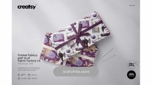 دانلود موکاپ پارچه Folded Fabrics Mockup 15/FF V.6