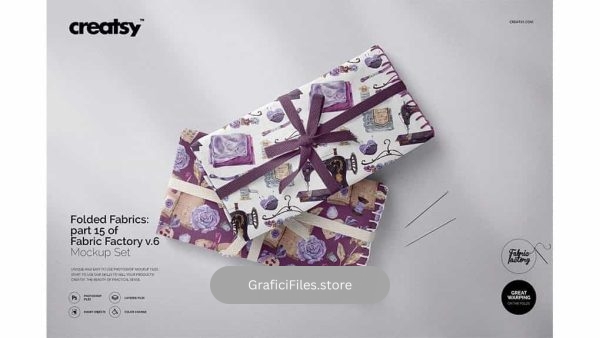 دانلود موکاپ پارچه Folded Fabrics Mockup 15/FF V.6