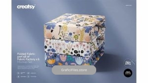 دانلود موکاپ پارچه Folded Fabrics Mockup 58/FF V.6