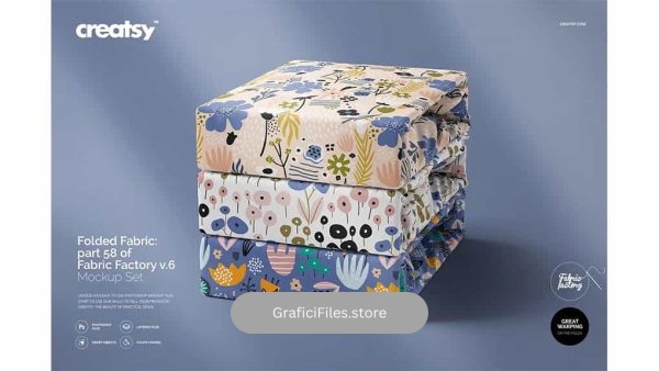 دانلود موکاپ پارچه Folded Fabrics Mockup 58/FF V.6